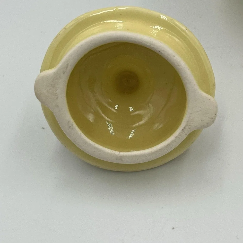 Vintage Pearl China Teapot Yellow with Lid 22K Trim And Flowers 5.5